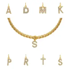 LUX JOYAS - Collar Baño Oro 18k Letra Inicial H Brillitos Tejido Dragón