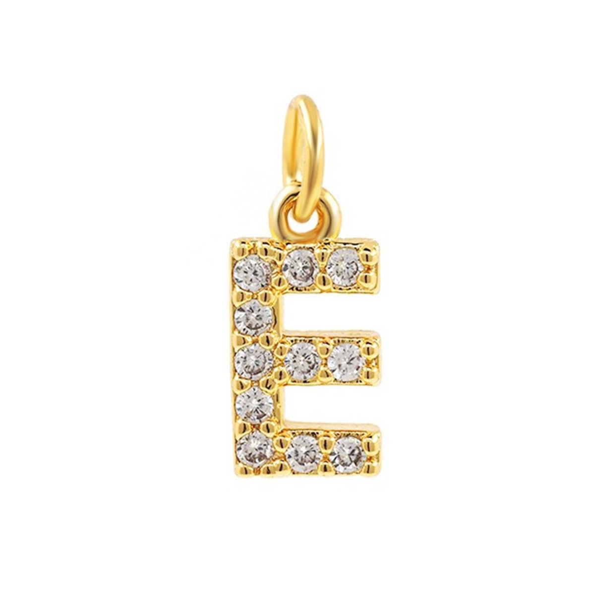 LUX JOYAS - Collar Baño Oro 18k Letra Inicial E Brillitos Tejido Dragón