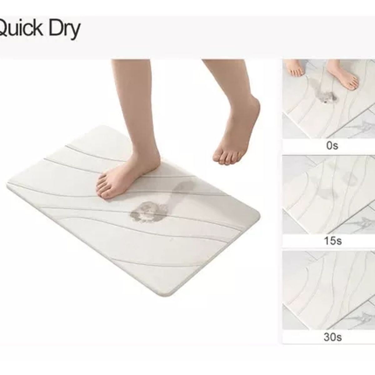 GENERICO - Piso Baño Diatomita Absorbente Alfombra Ducha Secado Rápido