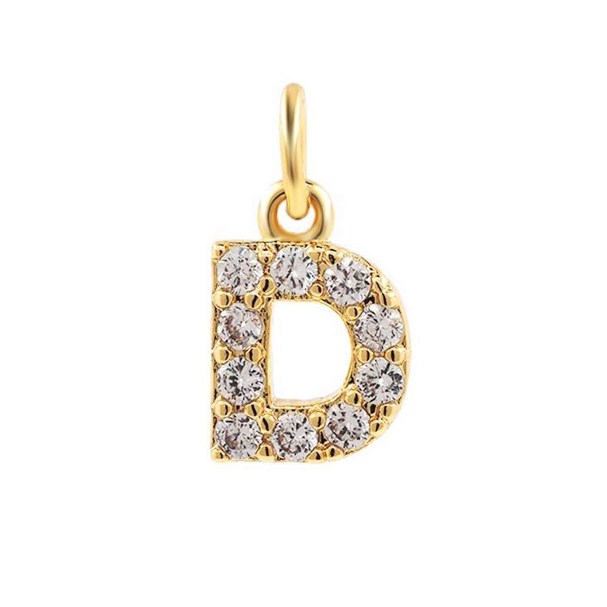 LUX JOYAS - Collar Baño Oro 18k Letra Inicial D Brillitos Tejido Dragón