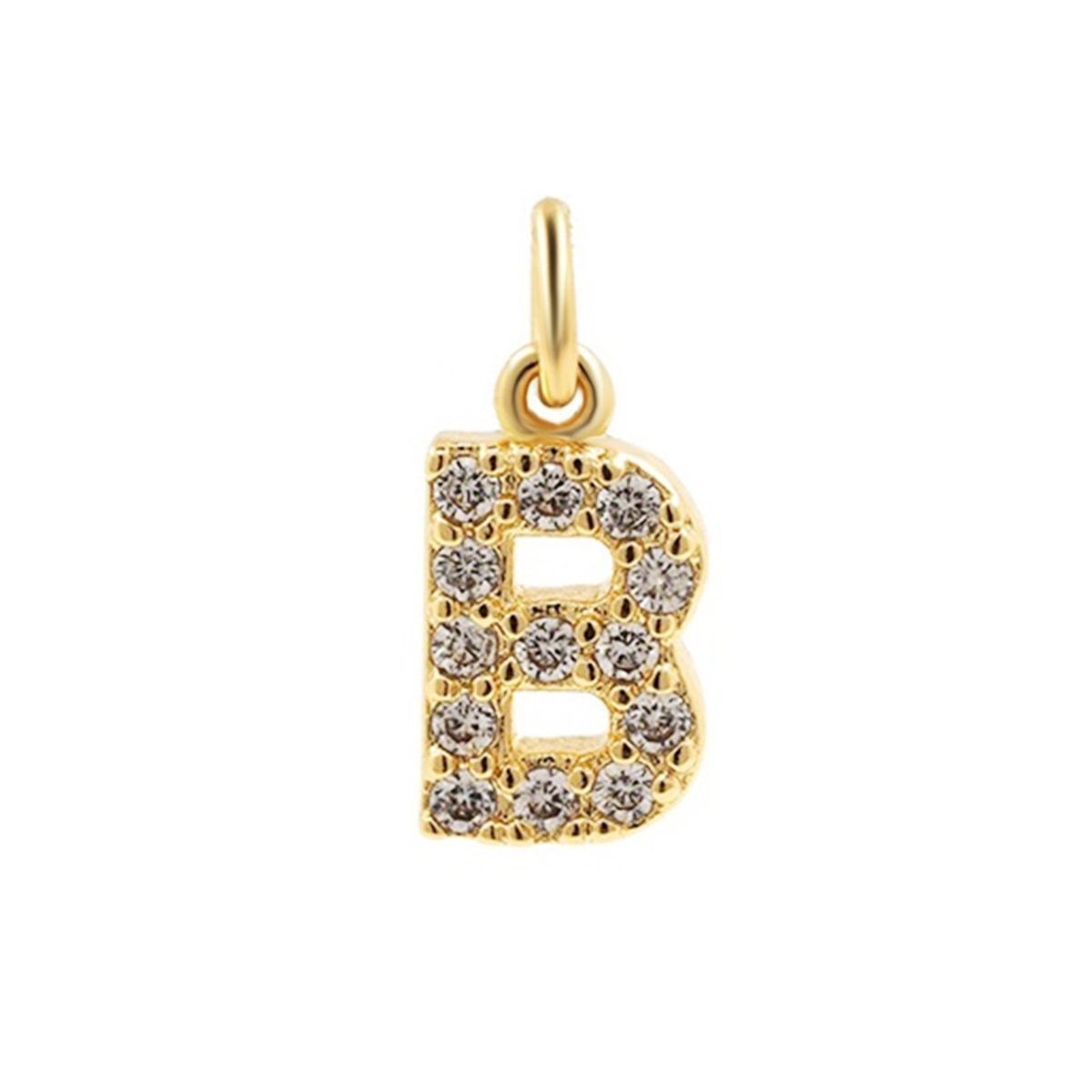 LUX JOYAS - Collar Baño Oro 18k Letra Inicial B Brillitos Tejido Dragón