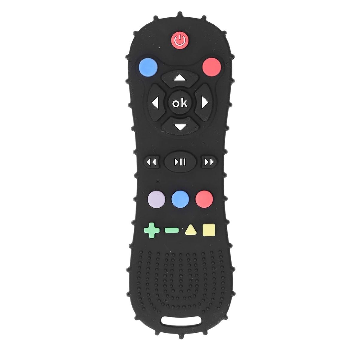 GENERICO - Mordedor Sensorial Silicona Control Remoto Bebés Negro