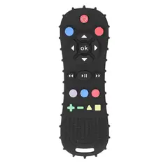 GENERICO - Mordedor Sensorial Silicona Control Remoto Bebés Negro