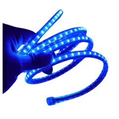 GENERICO - Cinta Led Azul Rojo Impermeable 5 Metros + Conector Al 220v