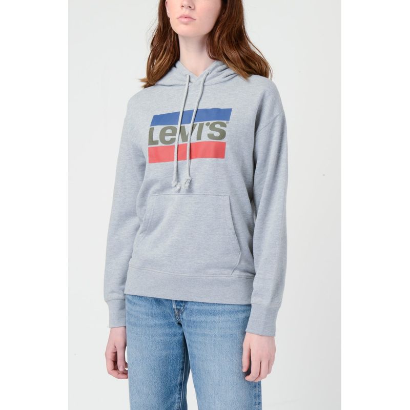 LEVIS - Polerón Mujer con Capucha Gris Levis
