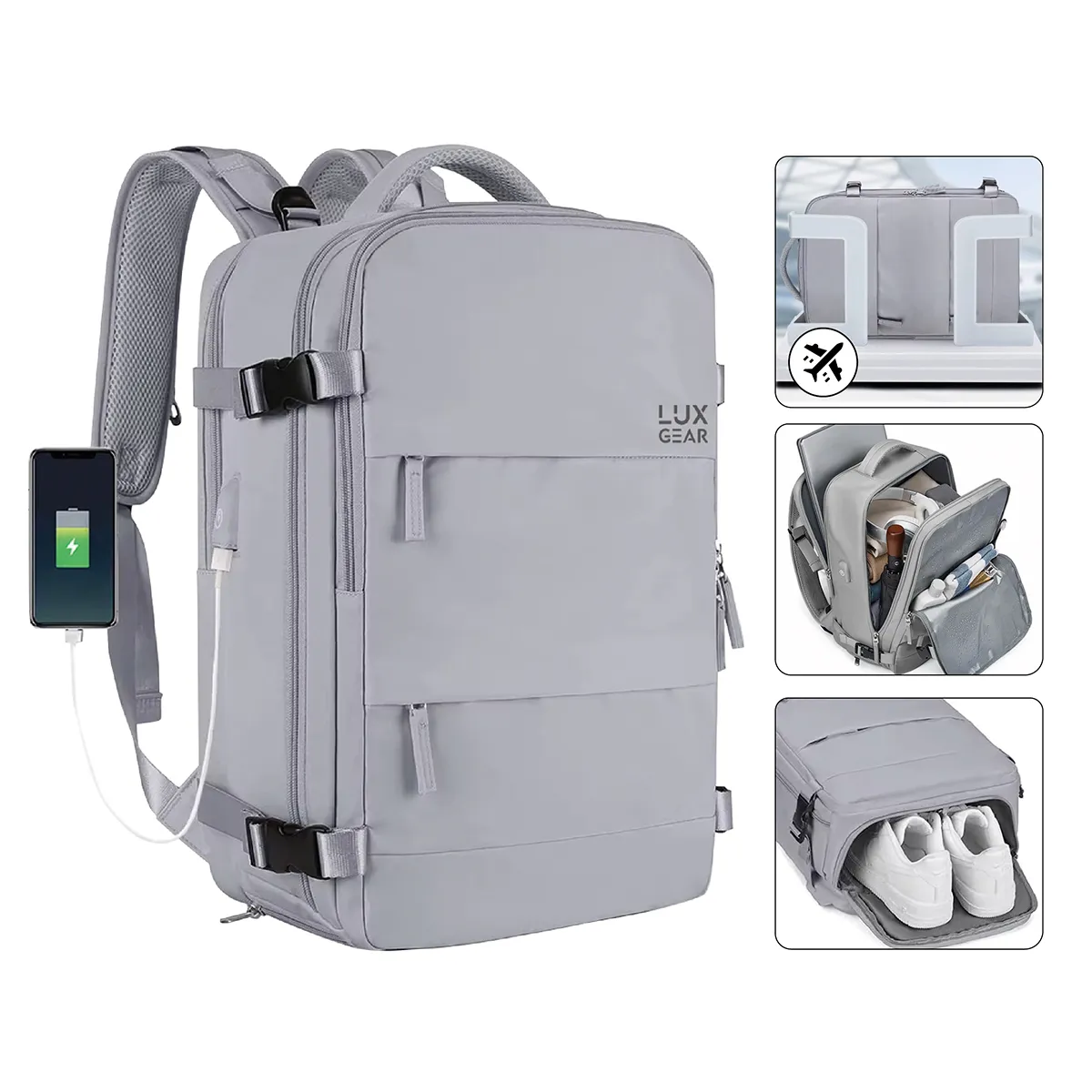 LUXGEAR - Mochila De Viaje Luxgear NomadLife Impermeable Cabina