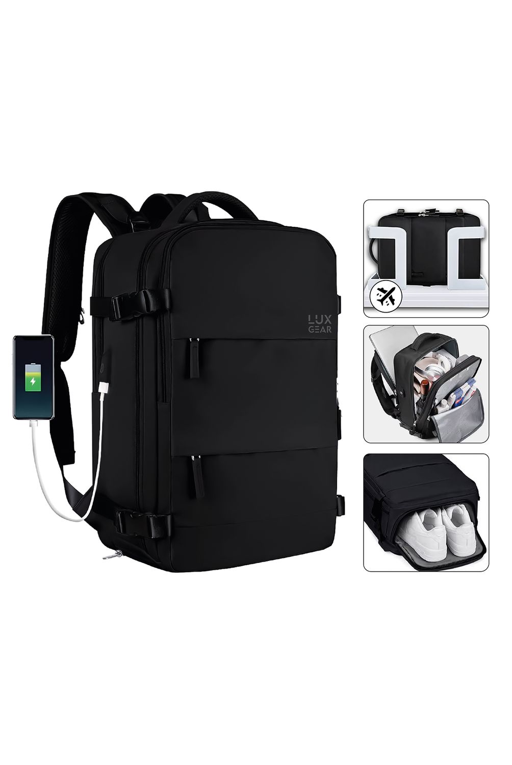 L GEAR SOLID Δ PREMIUM PACK LUXGEAR Mochila De Viaje Luxgear NomadLife Impermeable Cabina