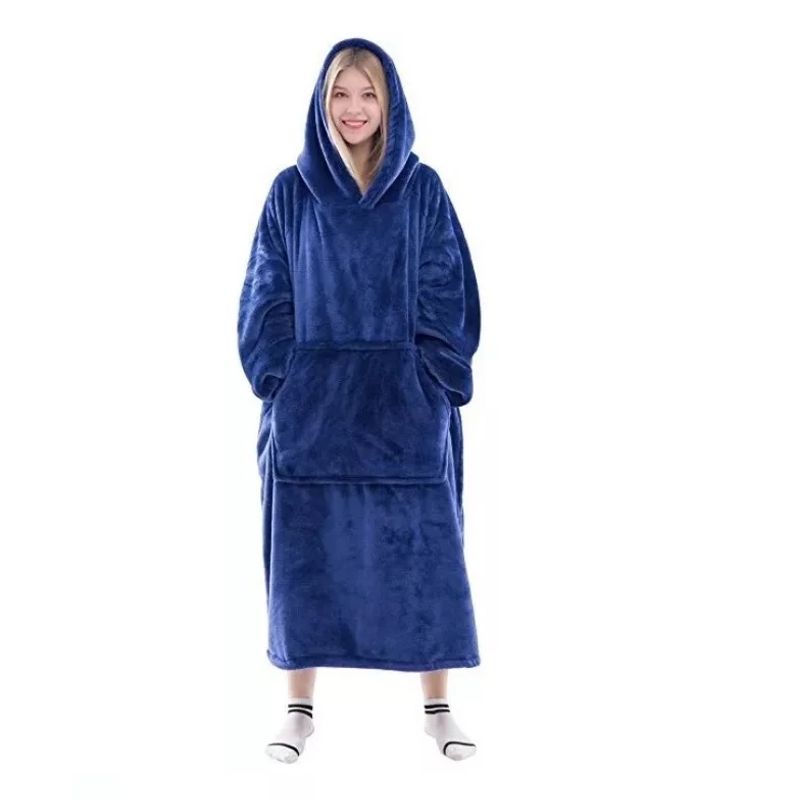 GENERICO - Maxi Polerón Largo Polar Unisex Con Chiporro Capucha de Invierno