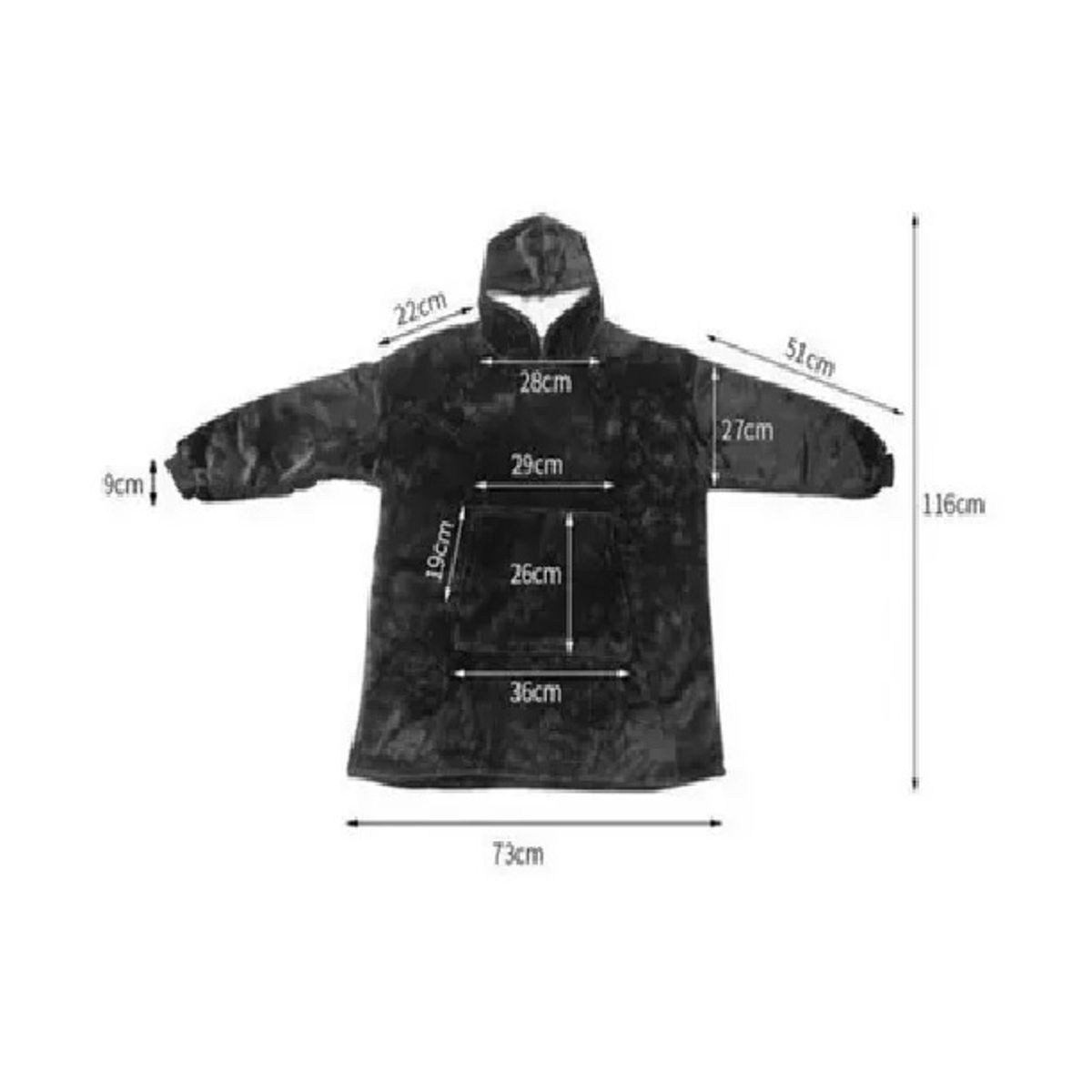 GENERICO - Maxi Polerón Largo Polar Unisex Con Chiporro Capucha de Invierno