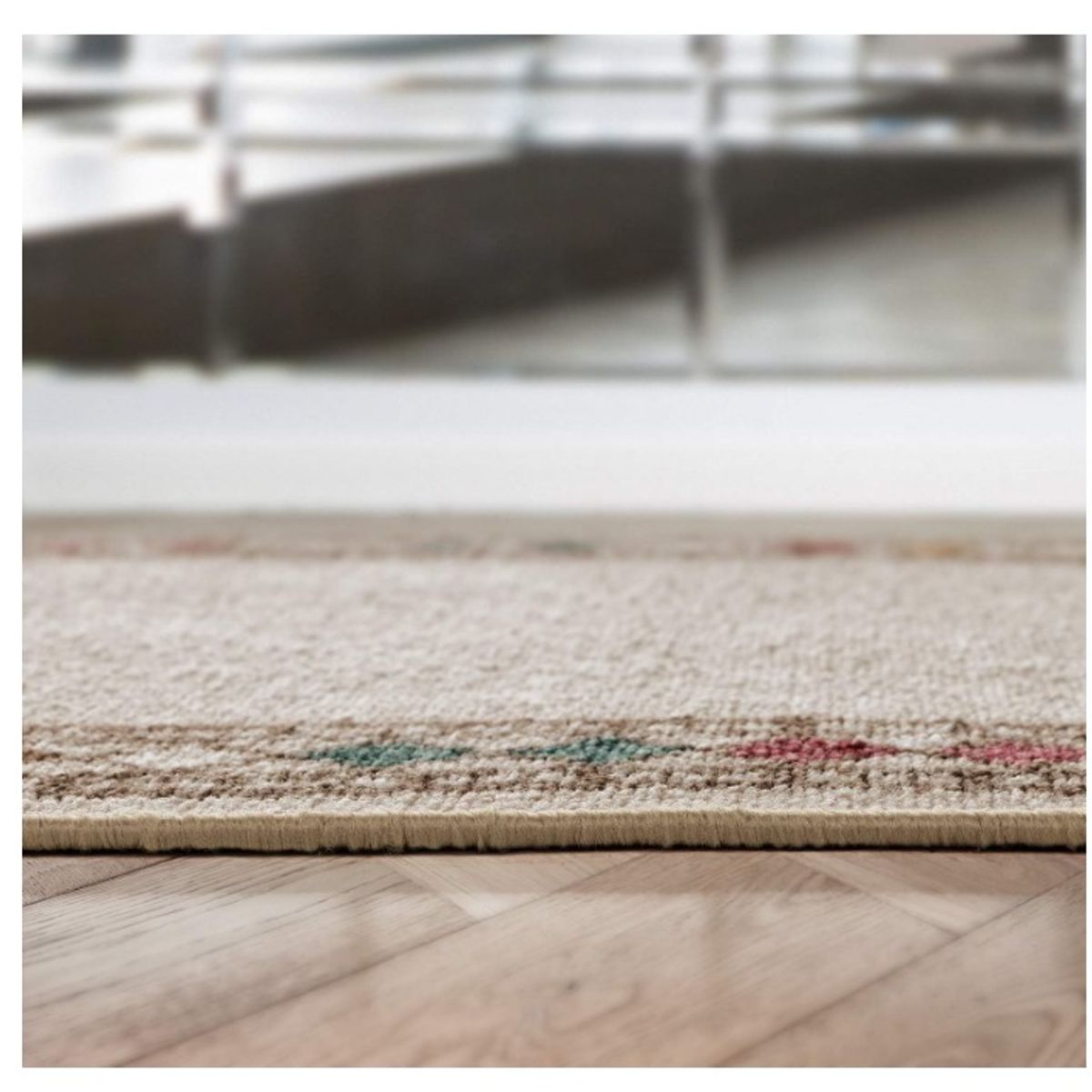 MROTTO - Alfombra Pasillo Beige 70 cm x 5 metros con Goma Sin Overlock