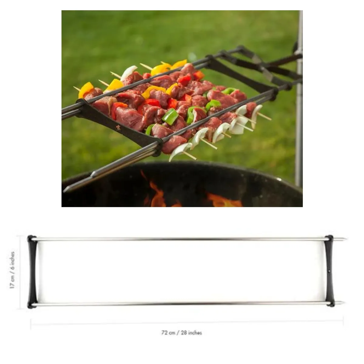 KANKA - Doble Vara para Asador Kanka  Cocina más cortes con estabilidad y facilidad  Parrillero Austral