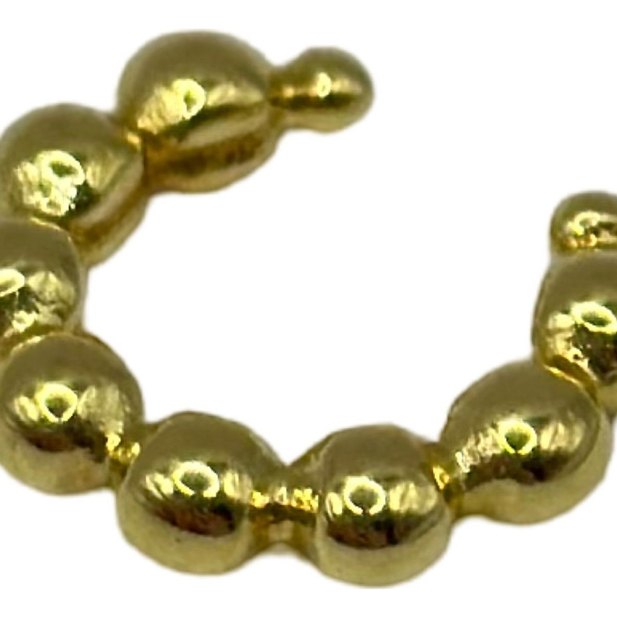 GENERICO - Aro Argolla Ear Cuff Bolitas Enchapada En Oro Mas Caja