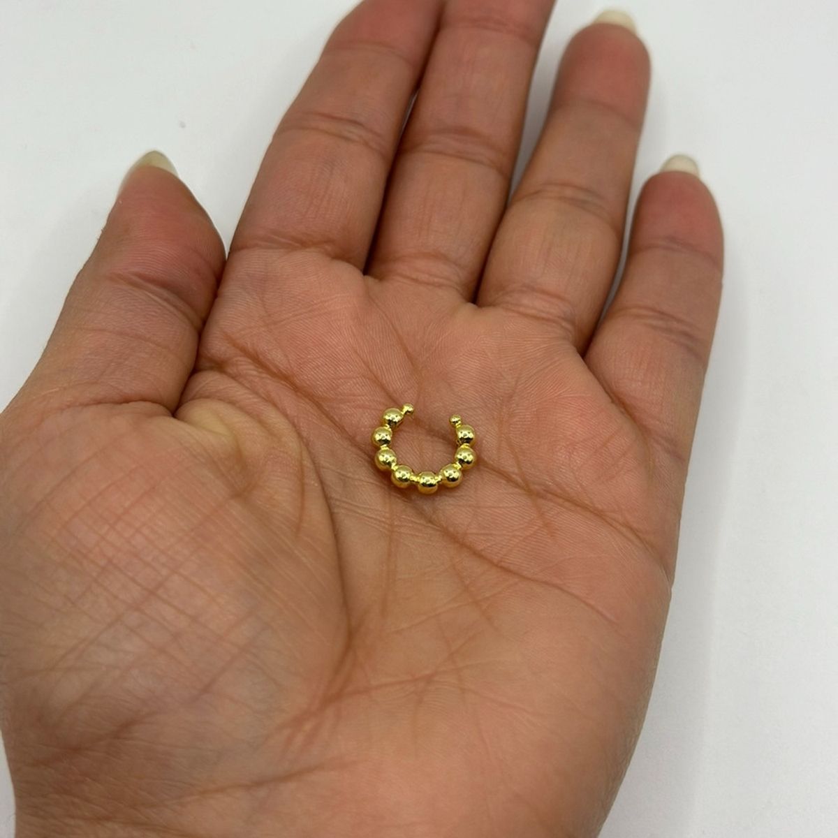 GENERICO - Aro Argolla Ear Cuff Bolitas Enchapada En Oro Mas Caja