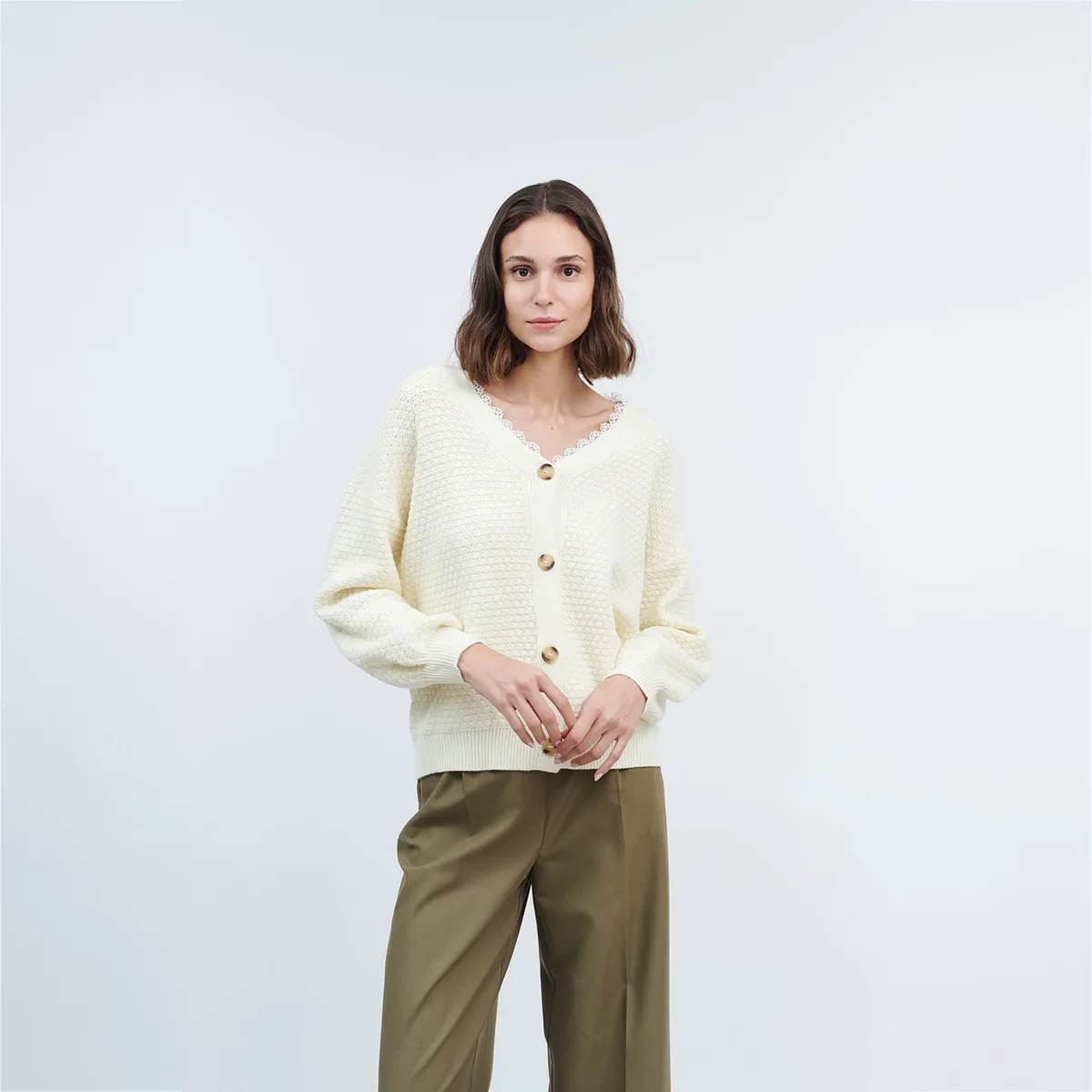 GUINDA - Chaleco mangas aglobadas y flores Hani Guinda