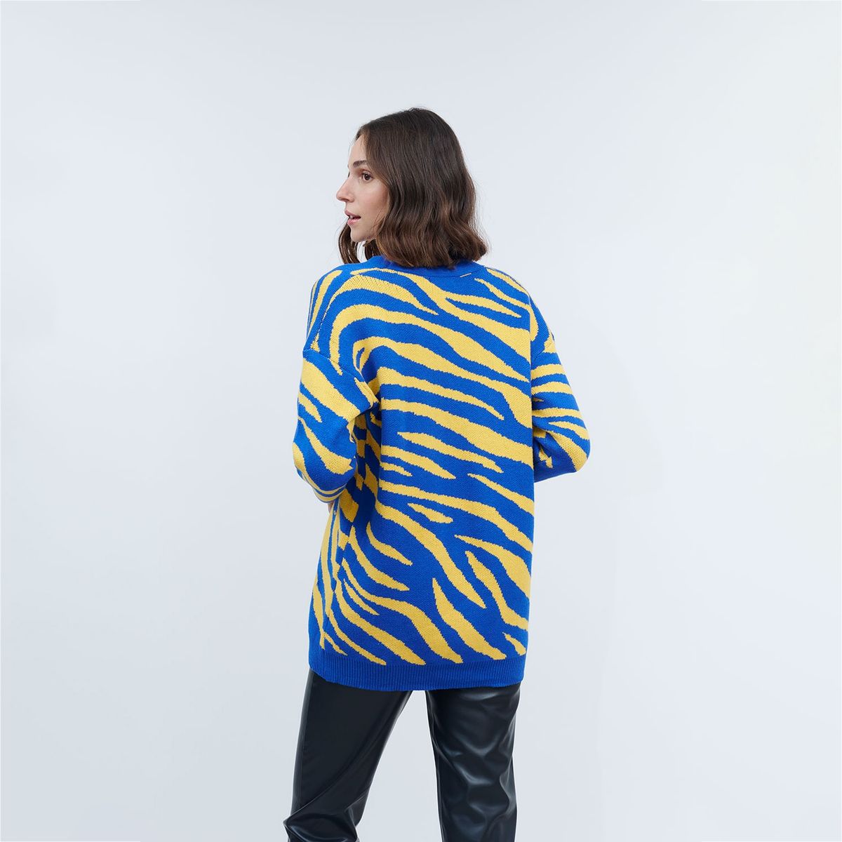 GUINDA - Chaleco oversize cebra Eloise