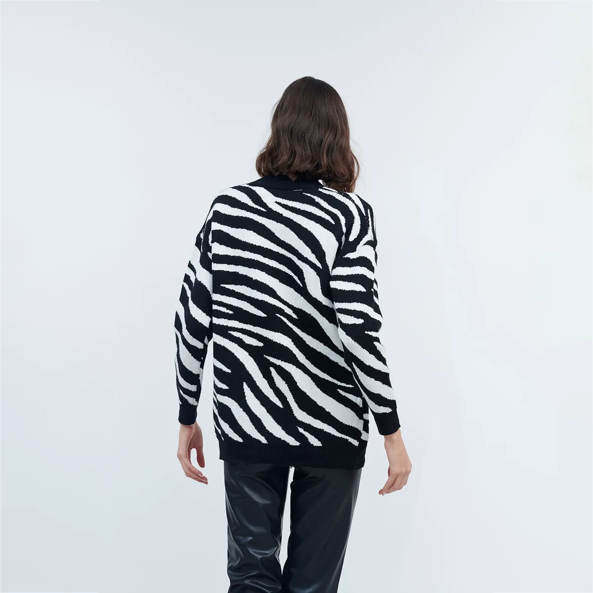 GUINDA - Chaleco oversize cebra Eloise