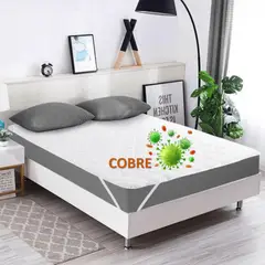 DCOBRE - Cubre Colchón Cobre  king color BLANCO