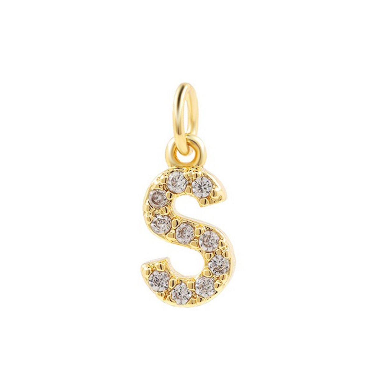 LUX JOYAS - Collar Baño Oro 18k Letra Inicial S Brillitos Tejido Dragón