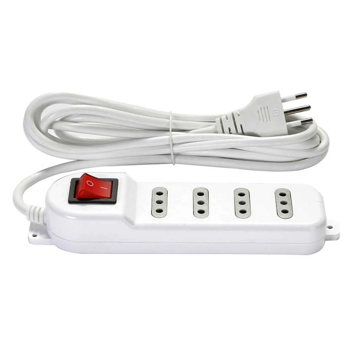 MACROTEL - Alargador Eléctrico 3 Mts 4 Pos Blanco Switch