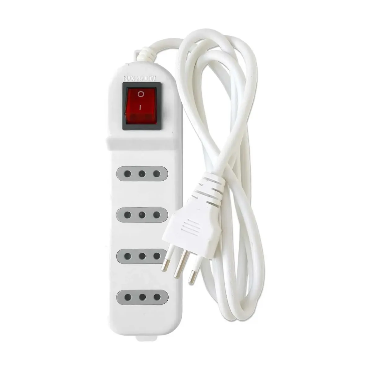 MACROTEL - Alargador Eléctrico 3 Mts 4 Pos Blanco Switch