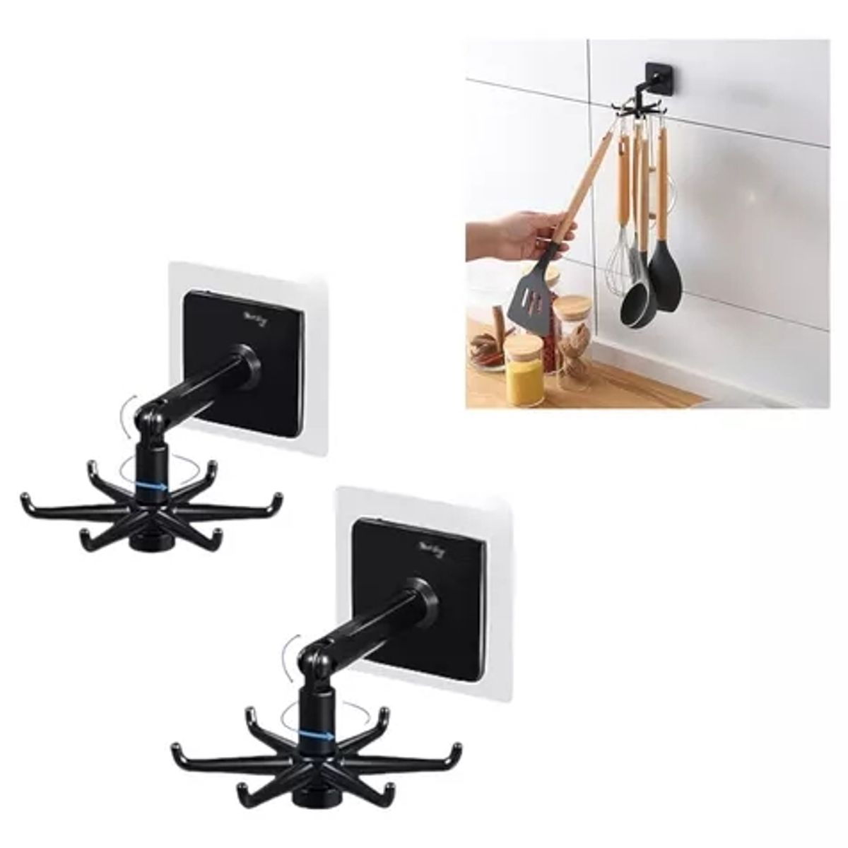 GENERICO - 2 Colgador Organizador Cubierto Cocina Giratorio