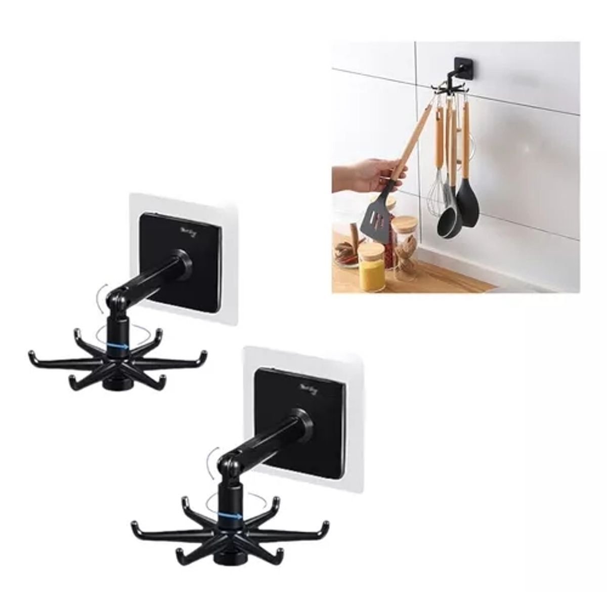 GENERICO - 2 Colgador Organizador Cubierto Cocina Giratorio