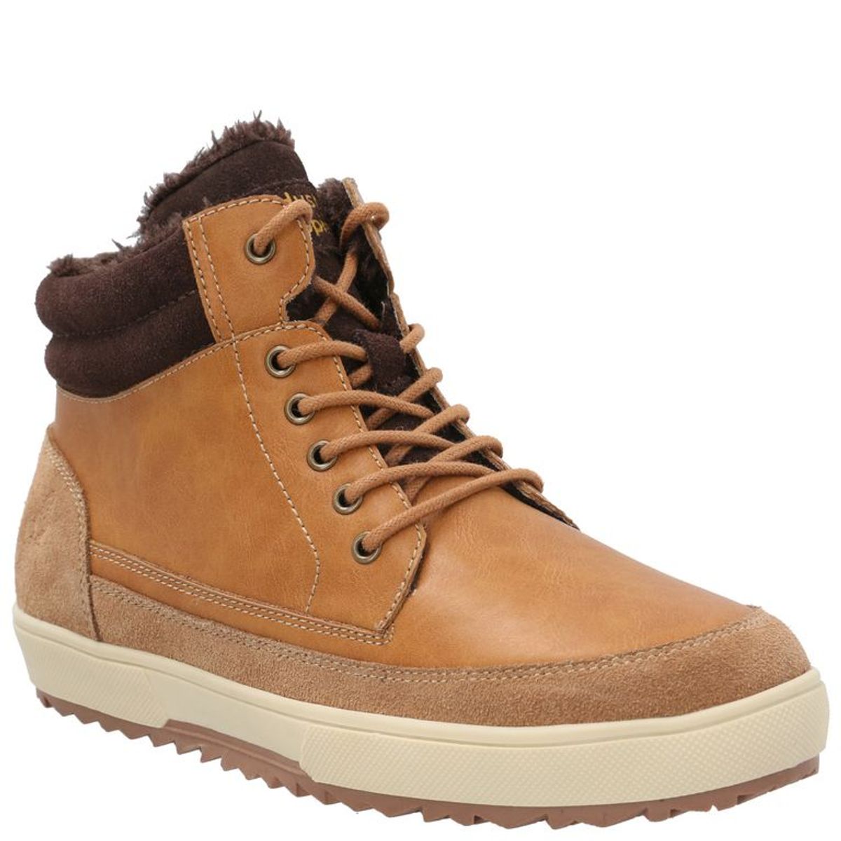 HUSH PUPPIES - Botín Zapatilla Cuero Niño Slalom Café HUSH PUPPIES