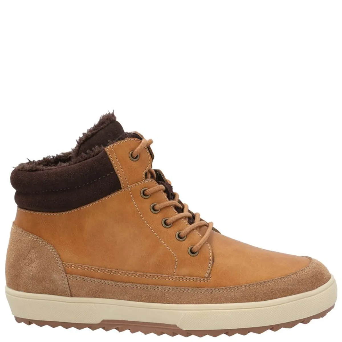 HUSH PUPPIES - Botín Zapatilla Cuero Niño Slalom Café HUSH PUPPIES