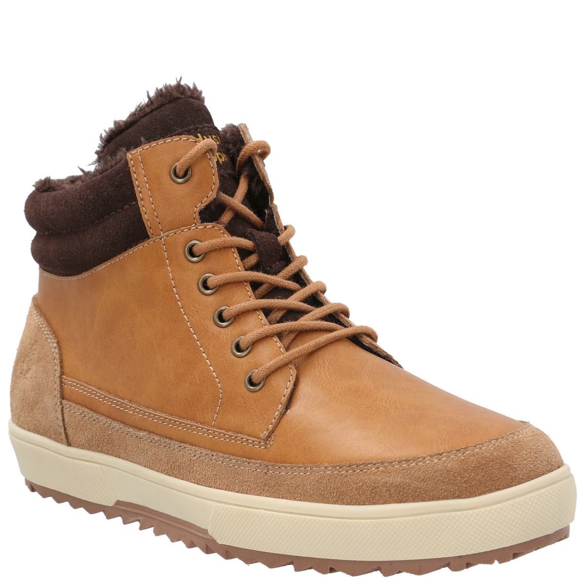 HUSH PUPPIES - Botín Zapatilla Cuero Niño Slalom Café HUSH PUPPIES