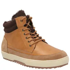 HUSH PUPPIES - Botín Zapatilla Cuero Niño Slalom Café