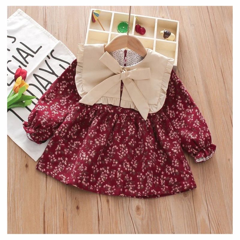 GENERICO - VESTIDO BEBÉ NIÑA CUELLO BOBO PEQUEÑA LUZ