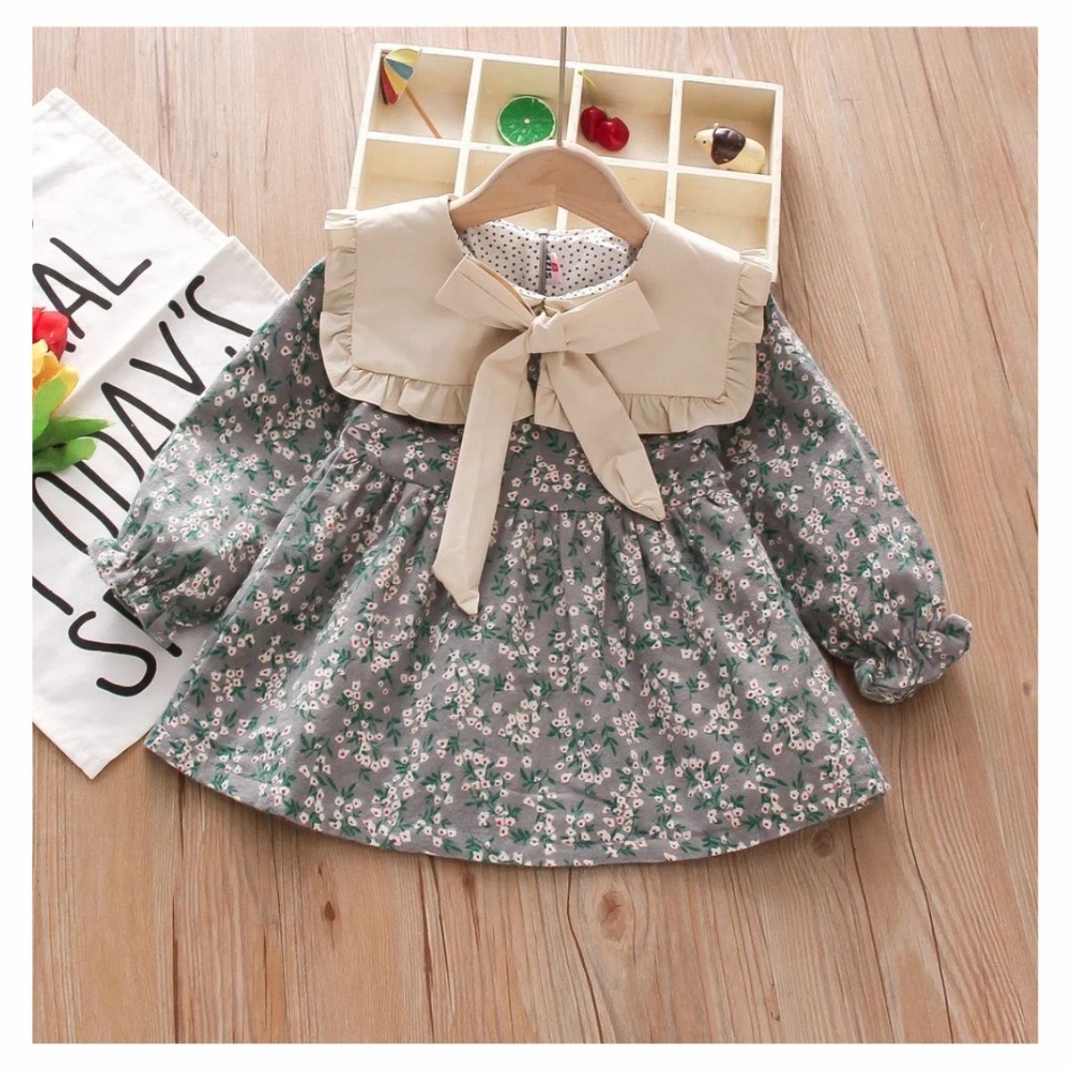 GENERICO - VESTIDO BEBÉ NIÑA CUELLO BOBO PEQUEÑA LUZ