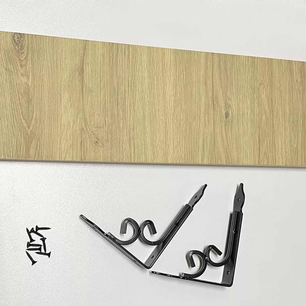 GENERICO - Repisa Decoracion Para Cuadro Cn Escuadra 50x15cm Roble Clro