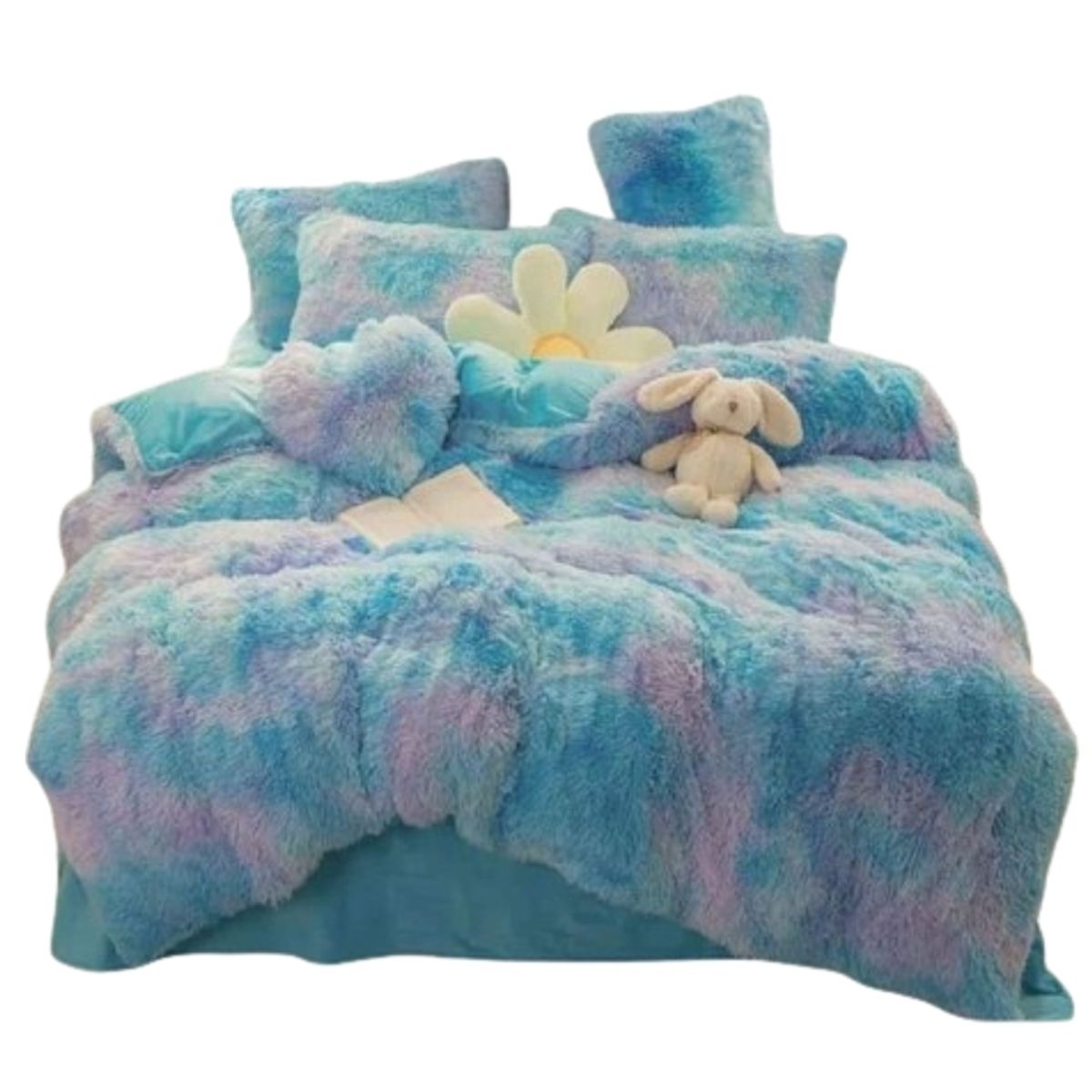 GENERICO - COBERTOR PELUDO AZUL QUITA FRIO KING  250X270 PLUSH CON CHIPORRO TF