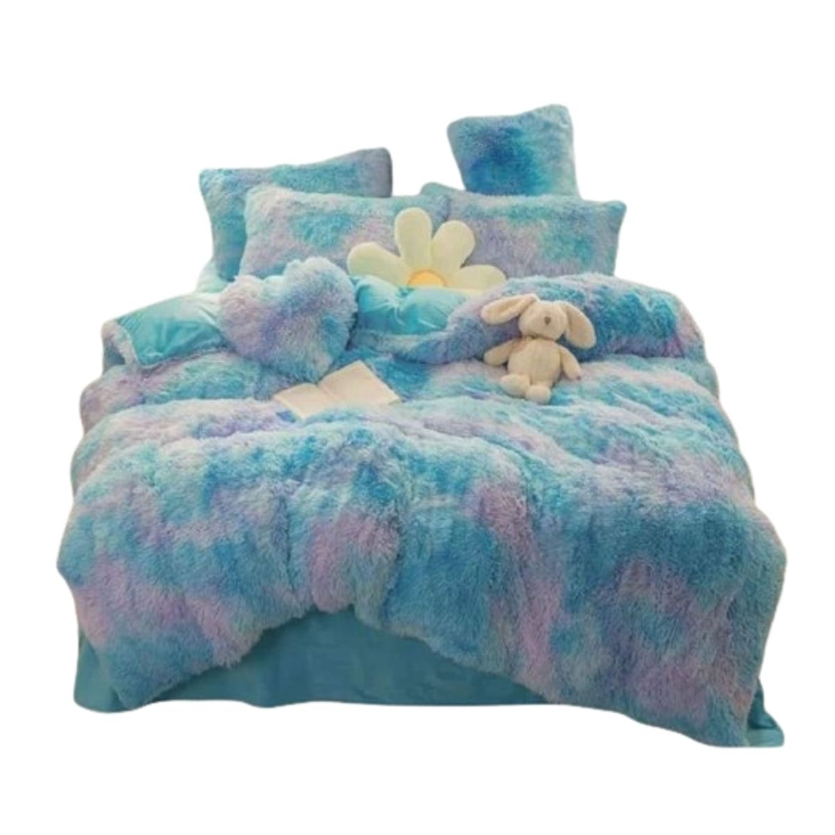 GENERICO - COBERTOR PELUDO AZUL QUITA FRIO KING  250X270 PLUSH CON CHIPORRO TF