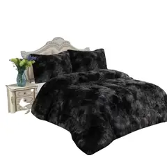 GENERICO - COBERTOR NEGRO JASPEADO Con Chiporro y Peludo Por fuera 15PLAZA TF