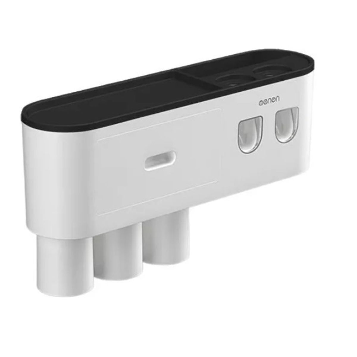 GENERICO - Dispensador Pasta Dental Con Porta Cepillos Crema De Dientes Negro