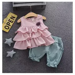 GENERICO - CONJUNTO BEBÉ NIÑA BLUSA MÁS SHORT PEQUEÑA LUZ