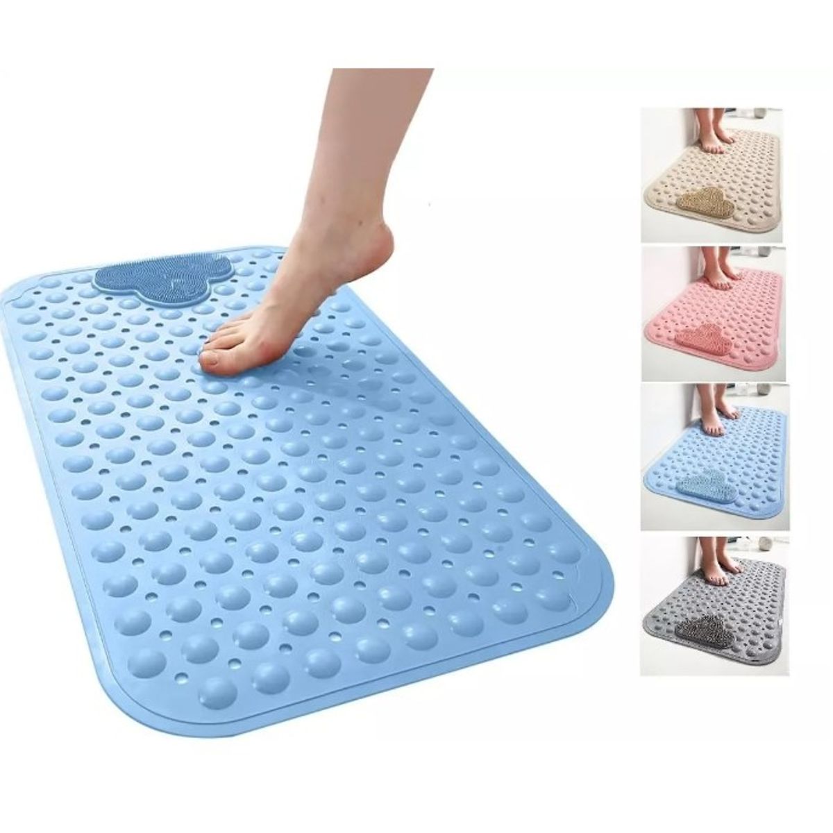 GENERICO - Piso De Goma Antideslizante Tina Ducha Alfombra Bañera Cepil Azul