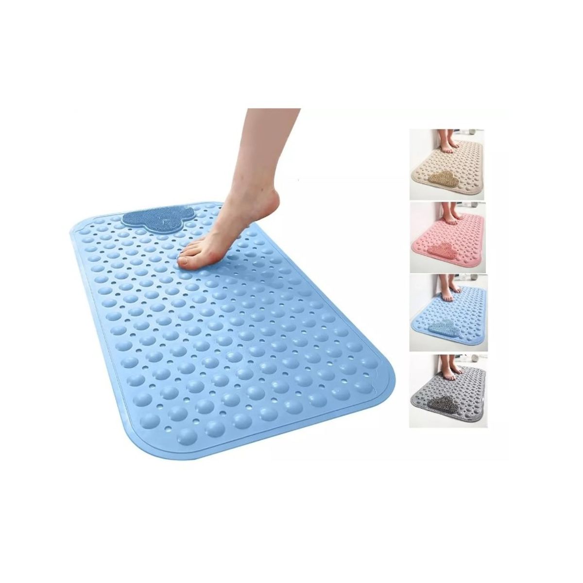 GENERICO - Piso De Goma Antideslizante Tina Ducha Alfombra Bañera Cepil Azul