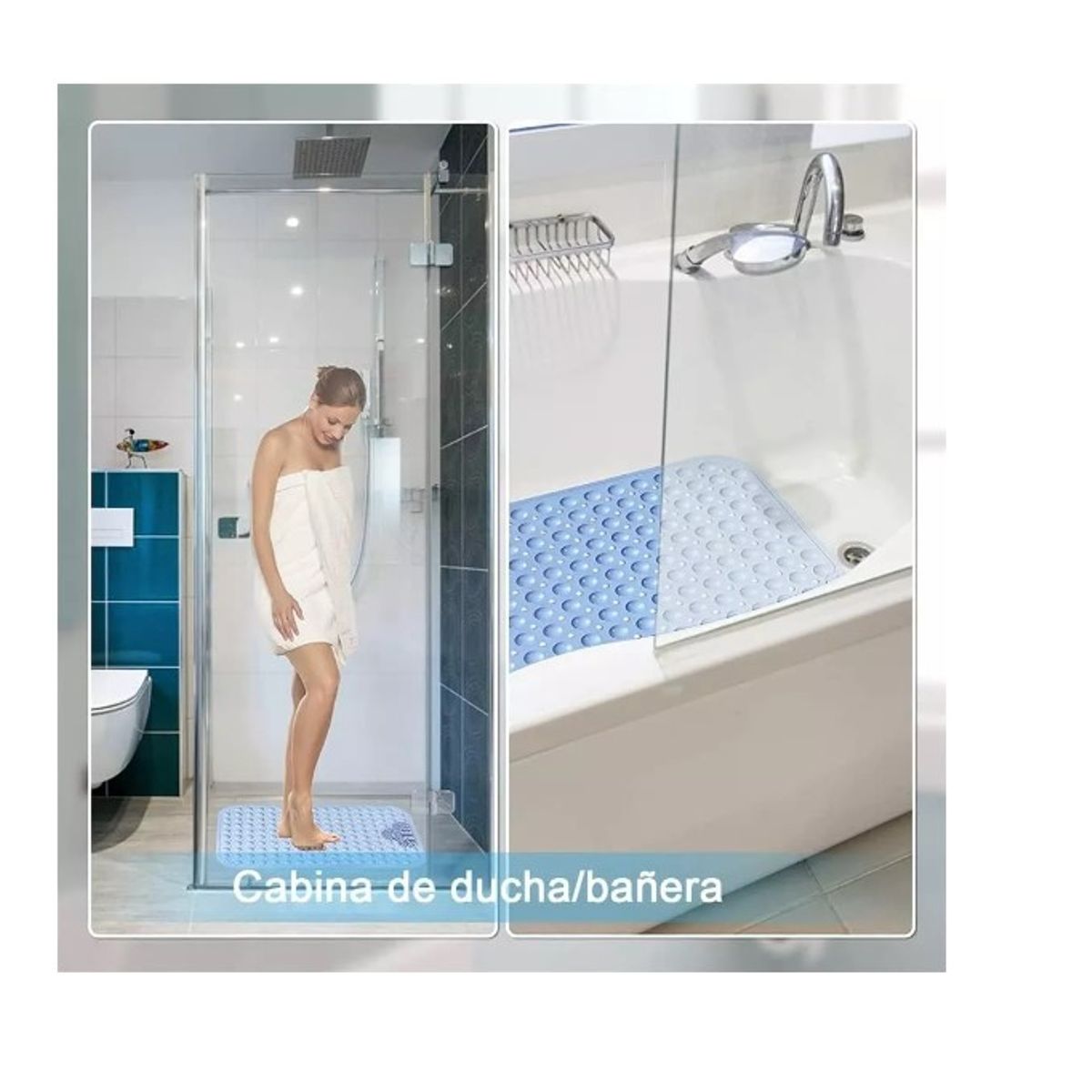 GENERICO - Piso De Goma Antideslizante Tina Ducha Alfombra Bañera Cepil Azul