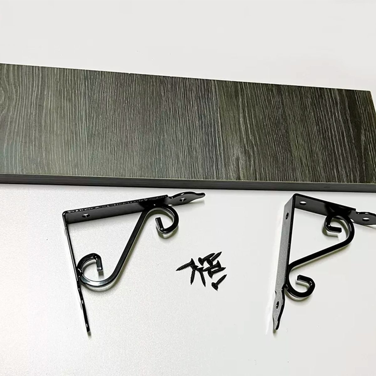 GENERICO - Repisa Decoración Para Cuadro Cn Escuadra 40x12cm Roble negro