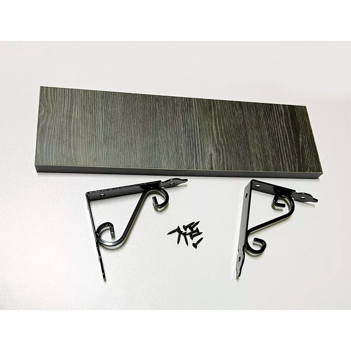 GENERICO - Repisa Decoración Para Cuadro Cn Escuadra 40x12cm Roble negro