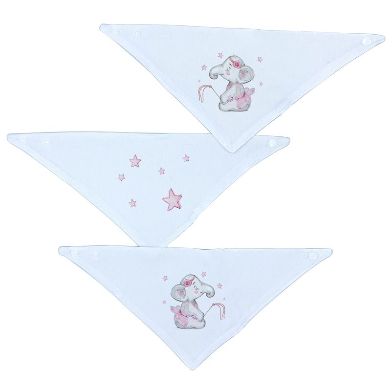 TUYO PRINT - Set 3 Baberos - Bandanas - Elefanta Bailarina - Tuyo Print