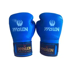 GYMHOME - Guantes de Box Cuero Premium Azul Wolon T-10