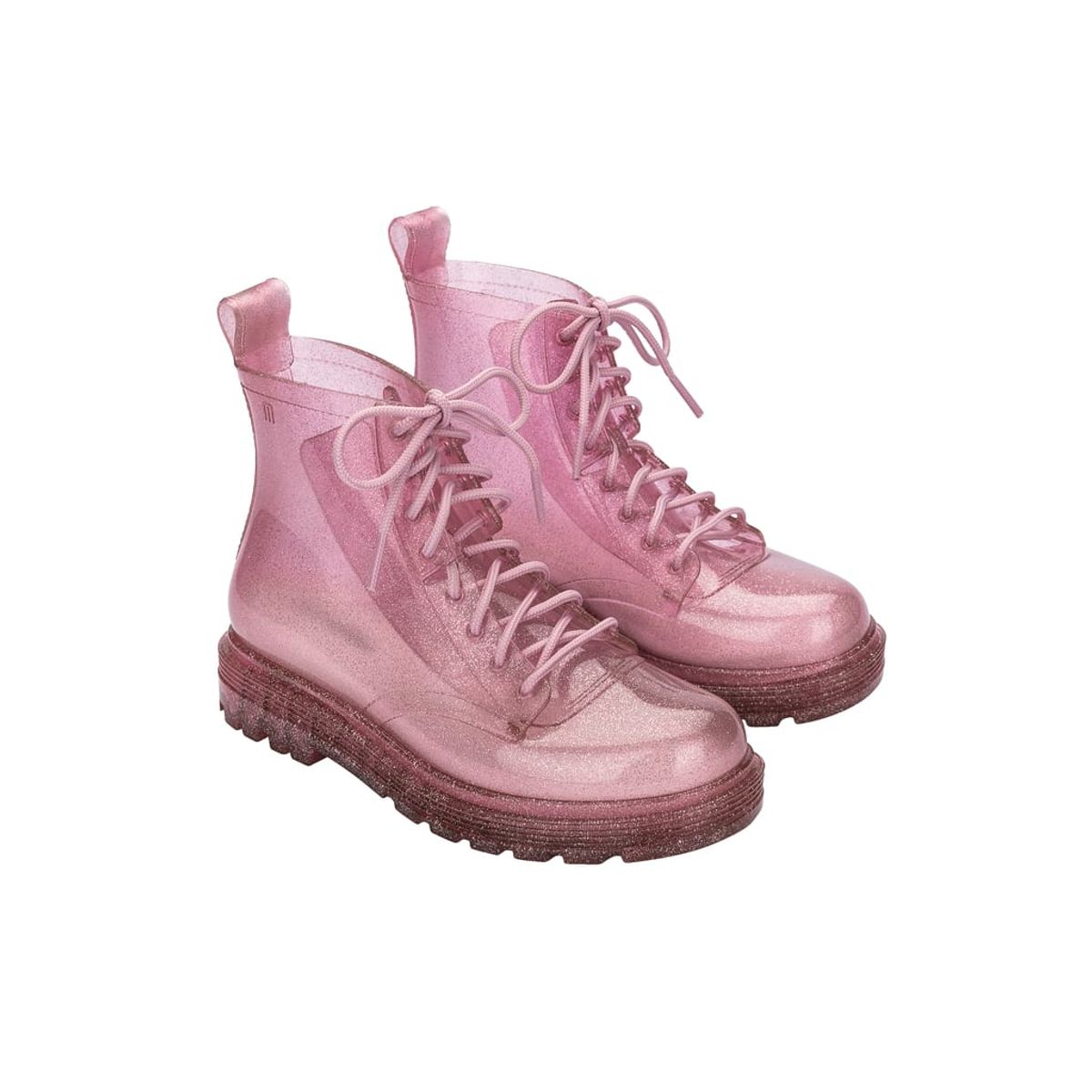 MELISSA - Botín Coturno Rosa Glitter Mini Melissa Infantil