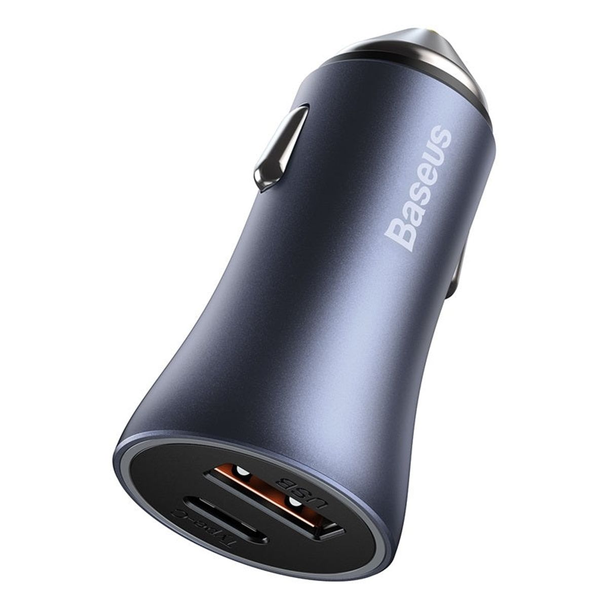 BASEUS - Cargador Rápido Auto Baseus Dual USB + USB-C Lightning 1 m 40W Gris