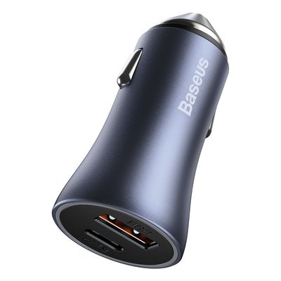Imagen 2 del producto Cargador Rápido Auto Dual USB + USB-C Lightning 1 m 40W Gris