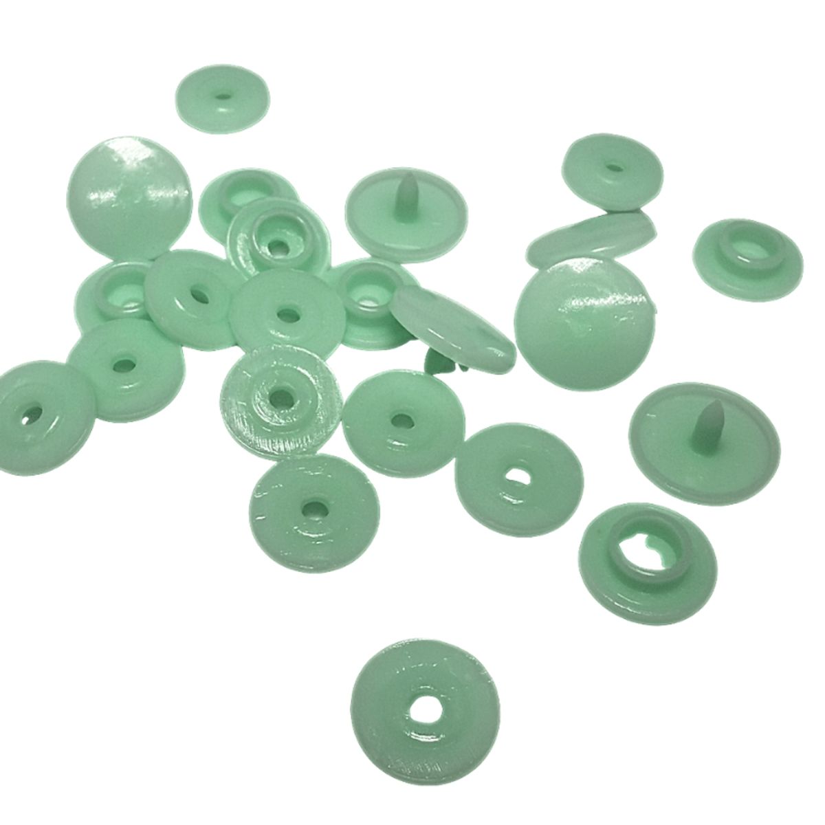 GENERICO - Set 1000 botones snaps plásticos a presión color turquesa