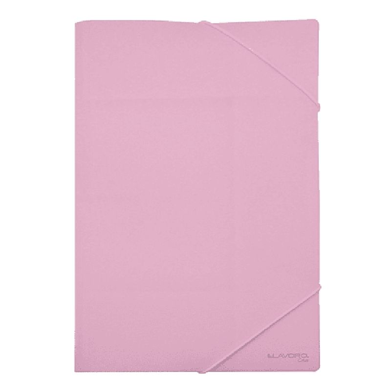 LAVORO - Carpeta portadocumentos plástica rosa pastel con elástico